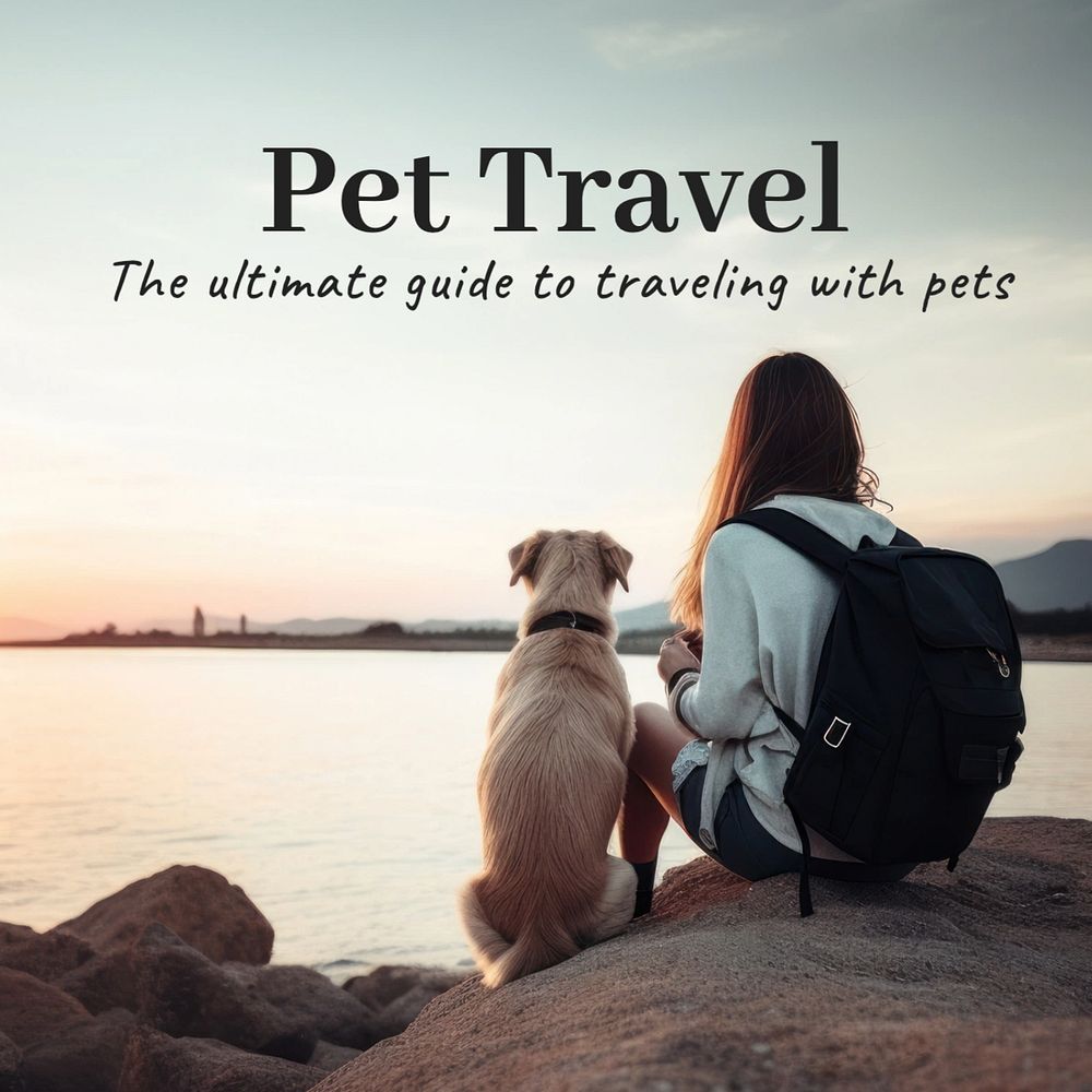 Pet travel Instagram post template, editable text