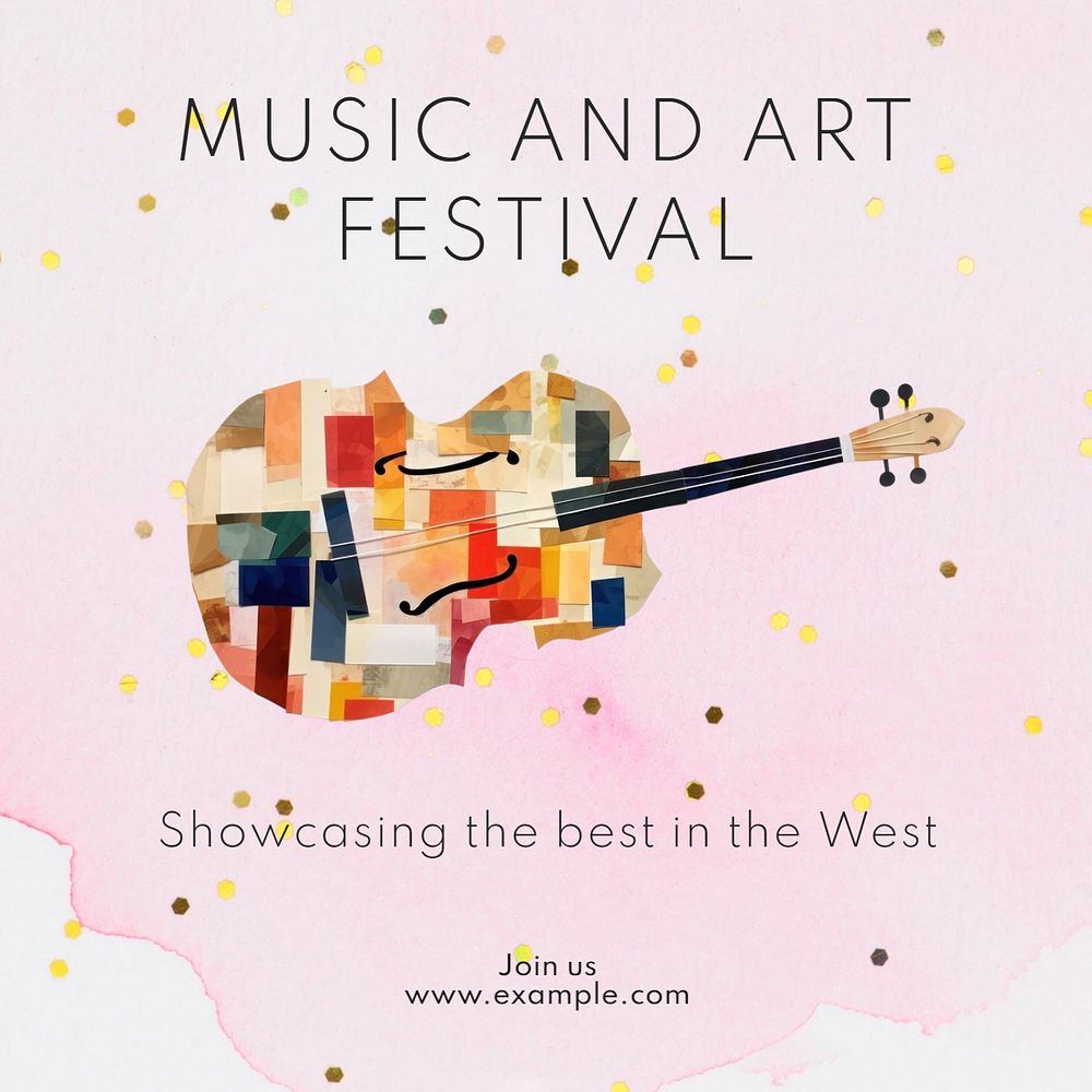 Music & art festival Instagram post template, editable text