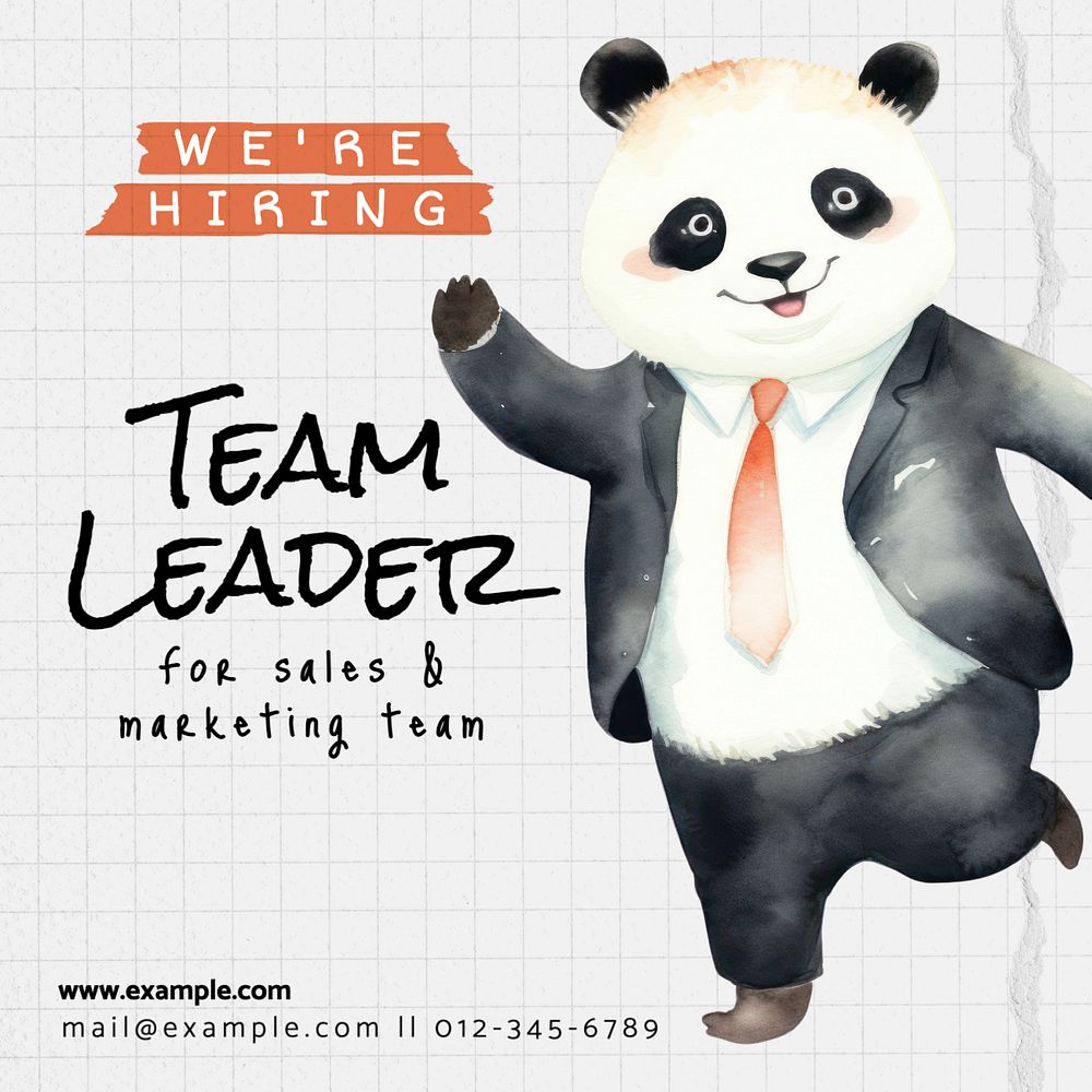 Team leader Instagram post template, editable text