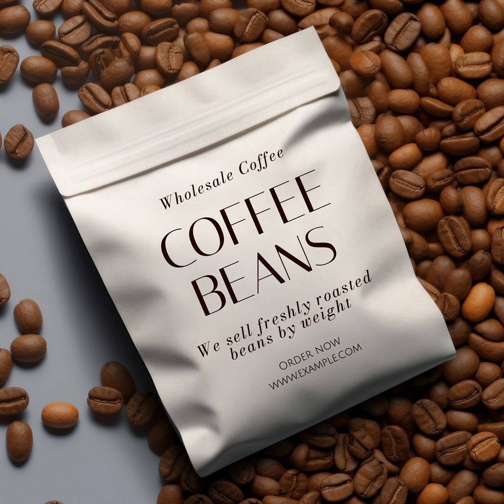 Coffee beans Instagram post template, editable text