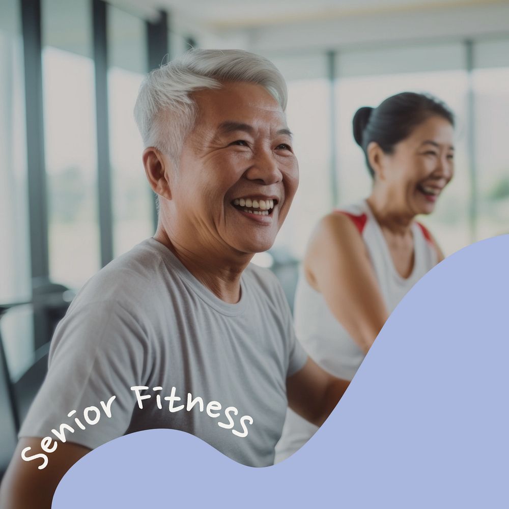 Senior fitness Instagram post template, editable text