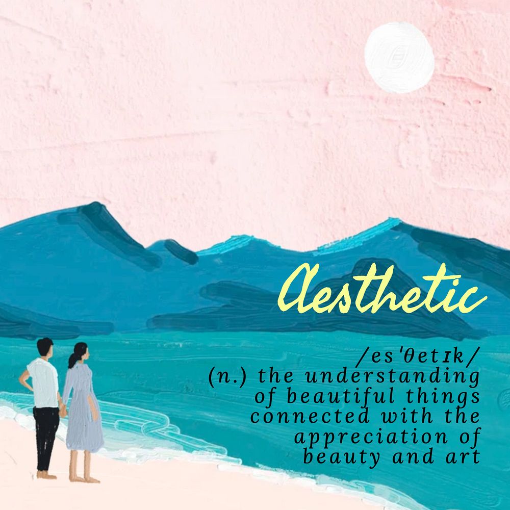 Aesthetic Instagram post template, editable text