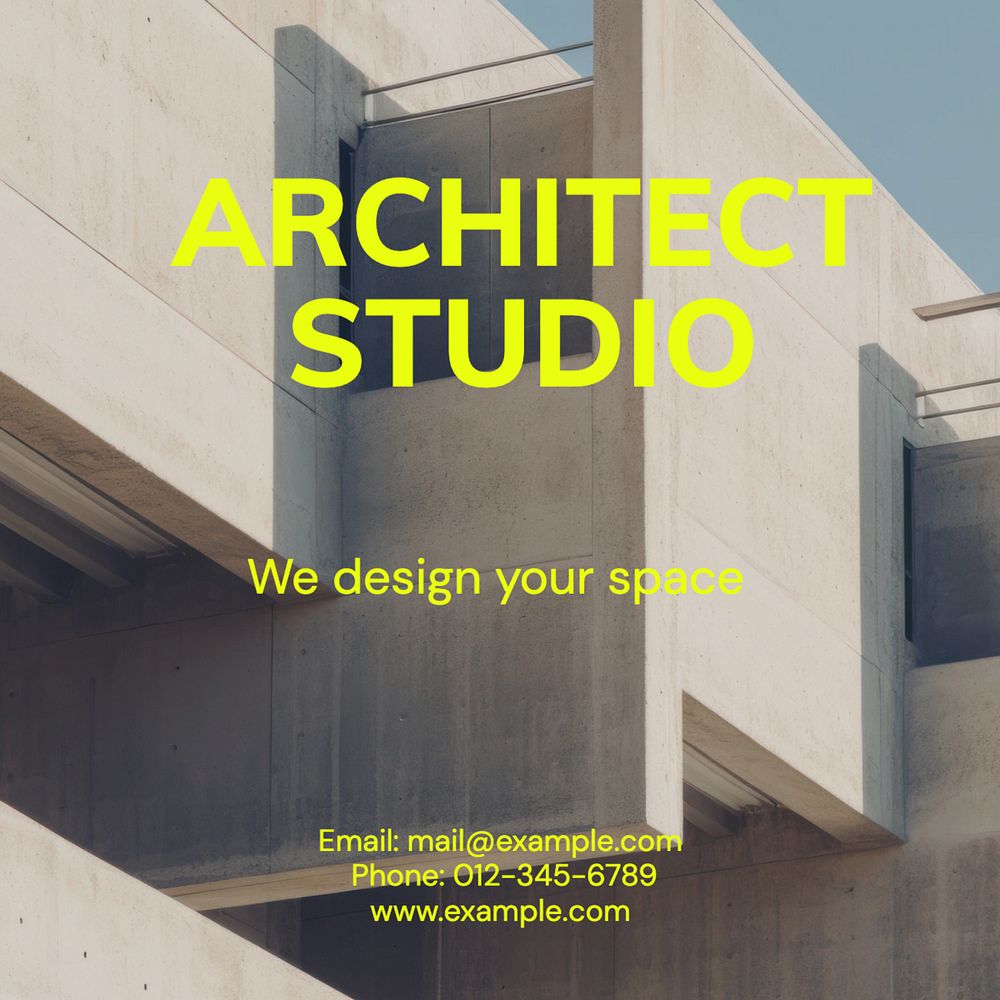 Architect studio Instagram post template, editable text