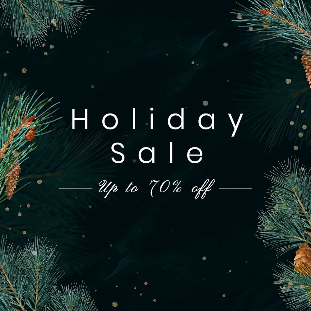 Holiday sale Instagram post template, editable text