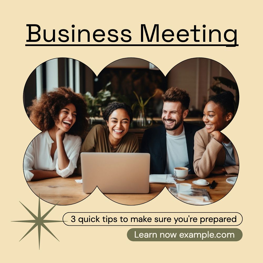 Business meeting Facebook post template, editable design