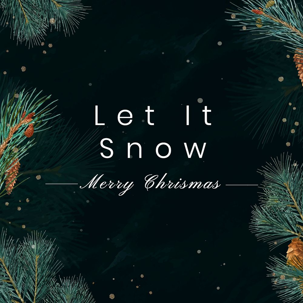 Let it snow Instagram post template, editable text