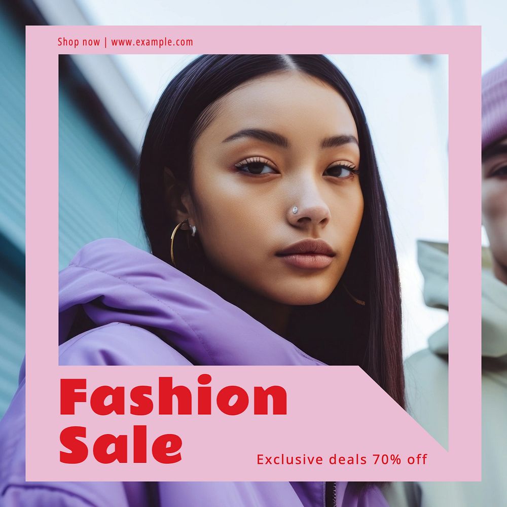 Fashion sale Instagram post template, editable text