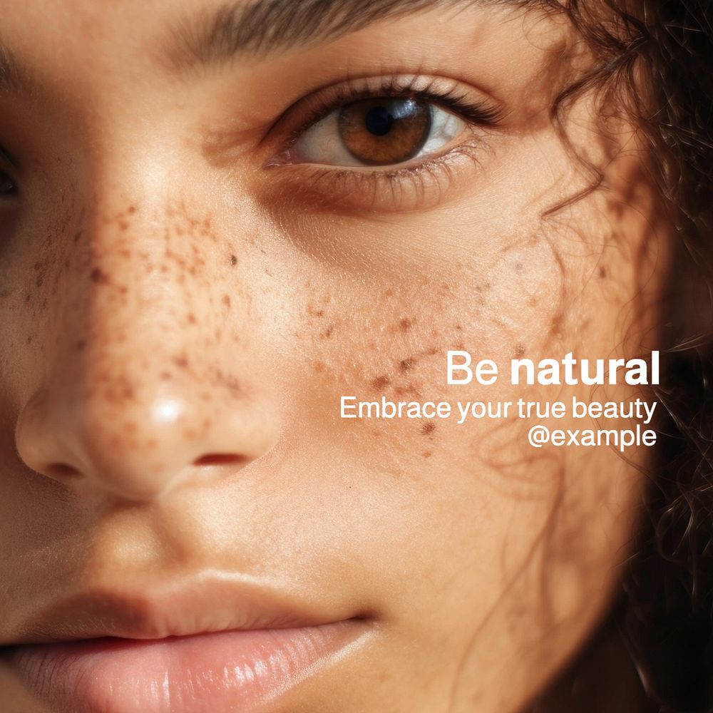 Natural beauty Instagram post template, editable text