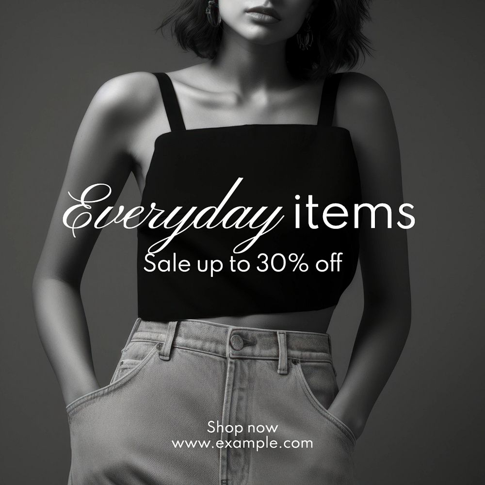 Everyday items sale Instagram post template, editable text