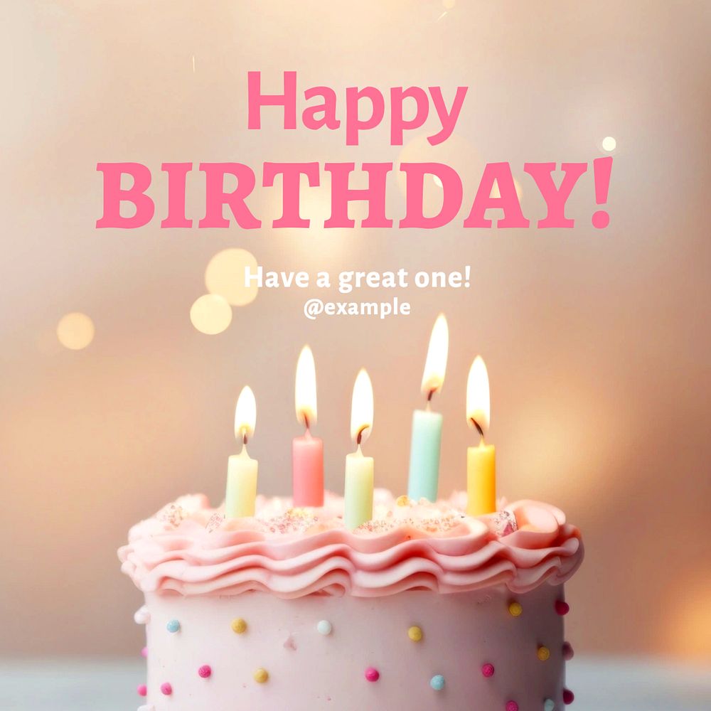 Happy birthday Instagram post template, editable text