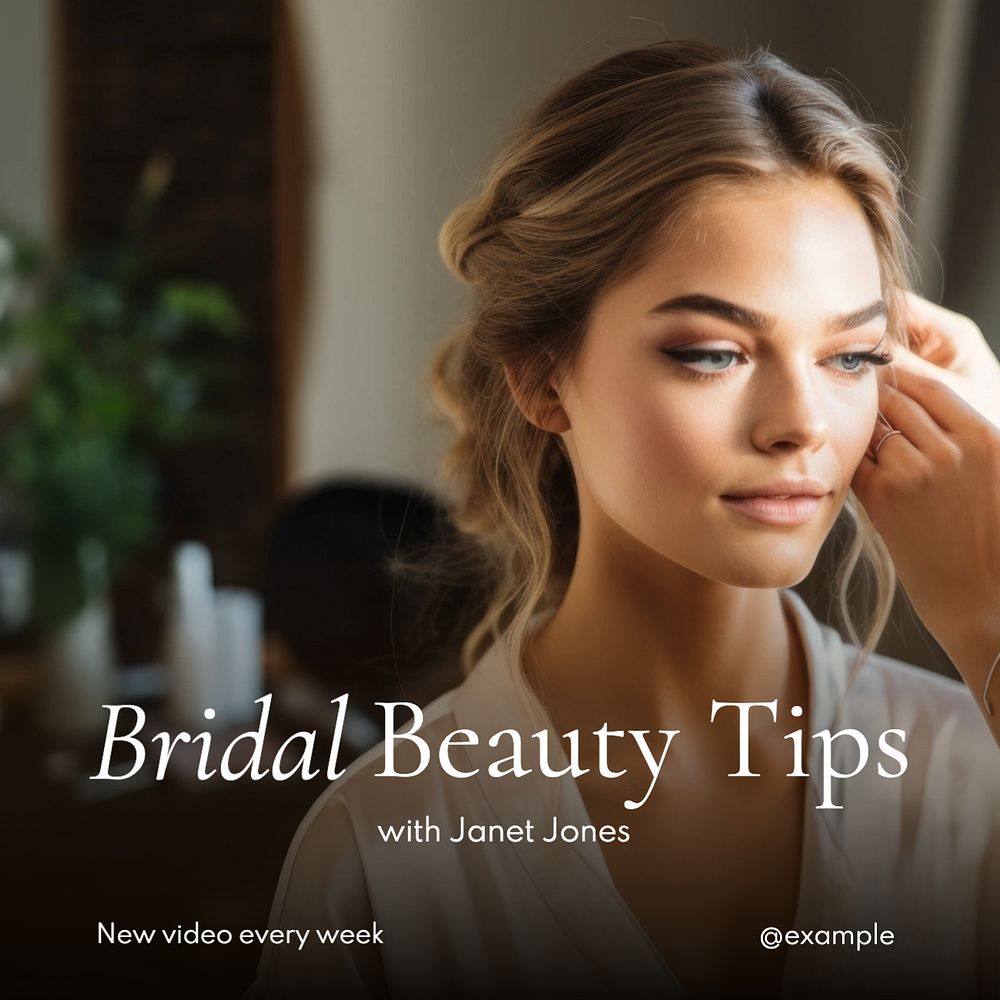 Beauty tips video Instagram post template, editable text