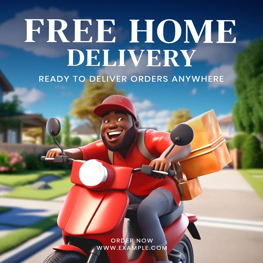 Free delivery Instagram post template, editable text