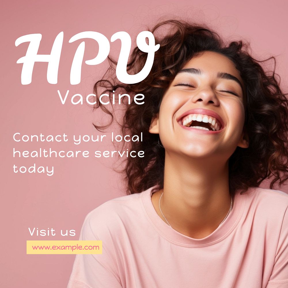 HPV vaccine Instagram post template, editable text