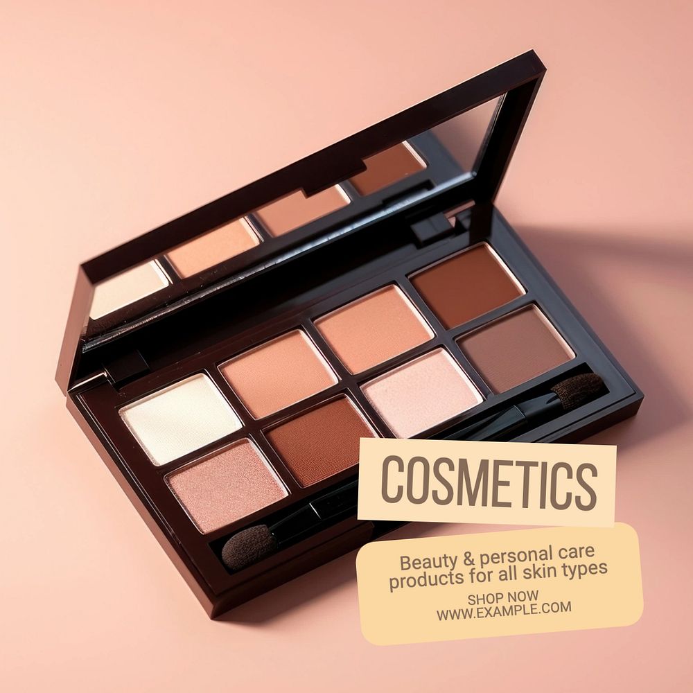 Cosmetics Instagram post template, editable text