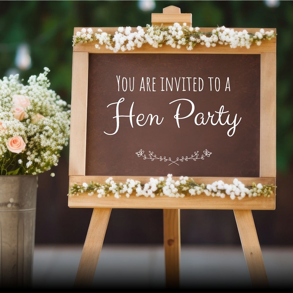 Hen party post template, editable social media design