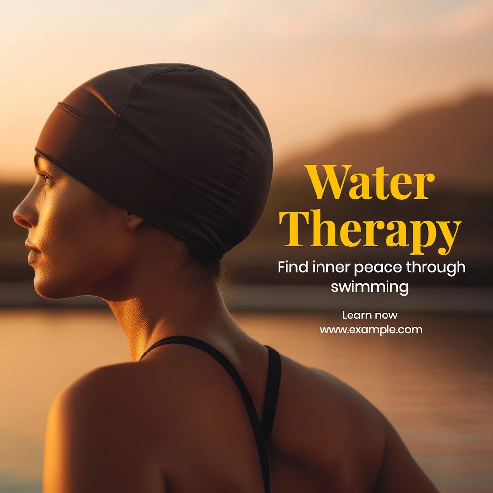 Water Therapy Instagram post template, editable text