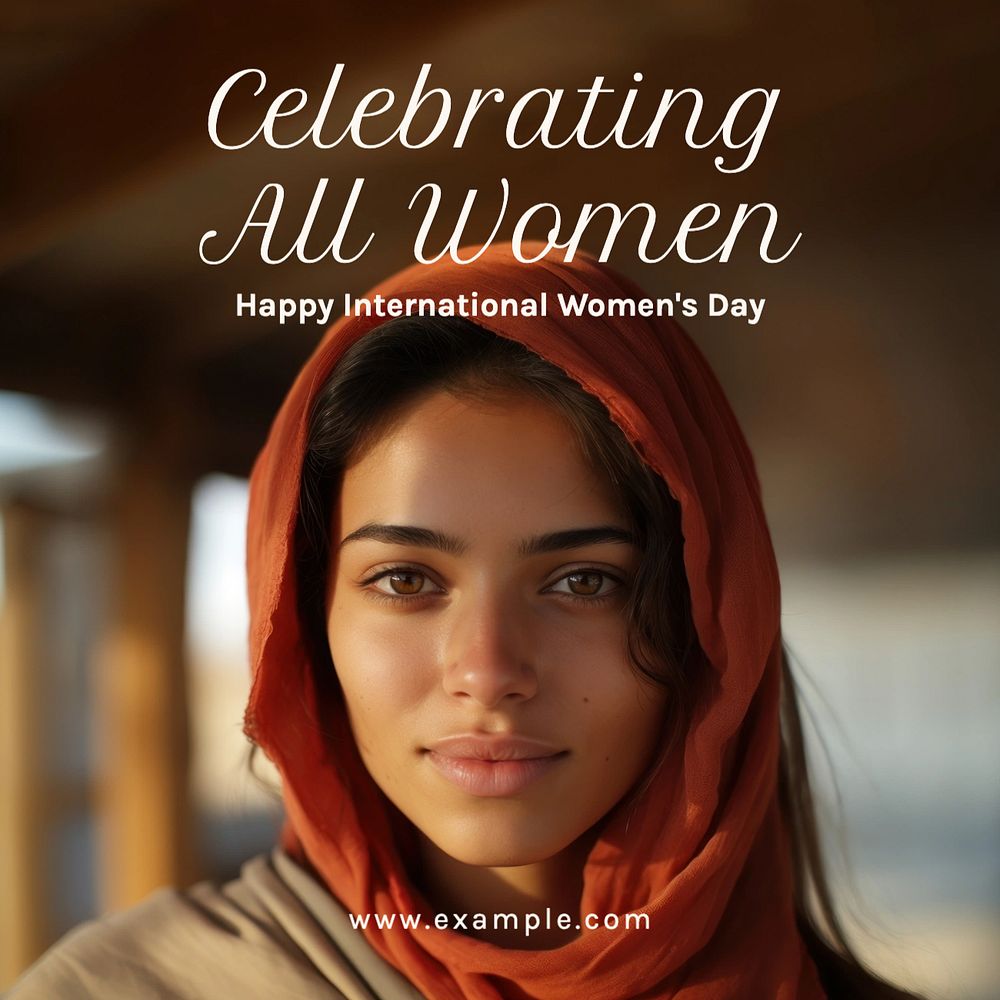 Celebrating all women Instagram post template, editable text