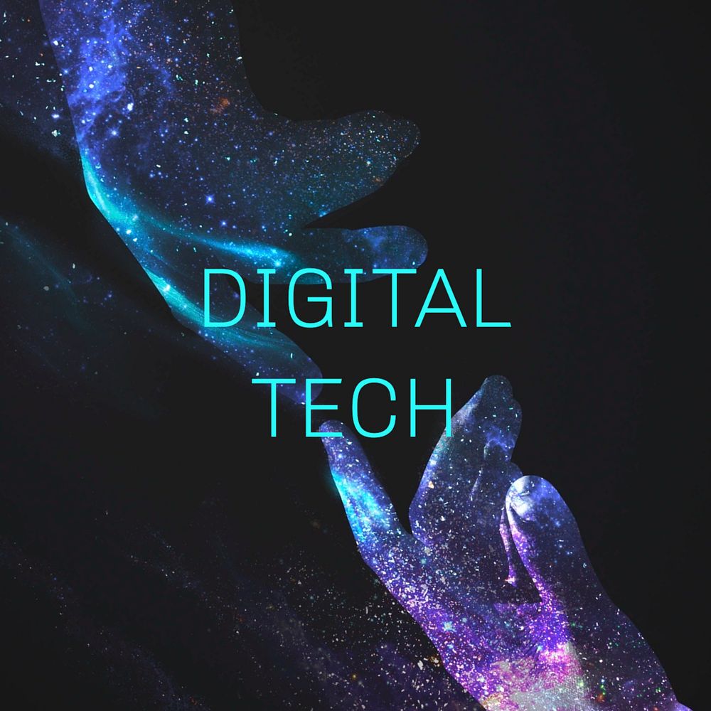 Digital tech Instagram post template, editable text