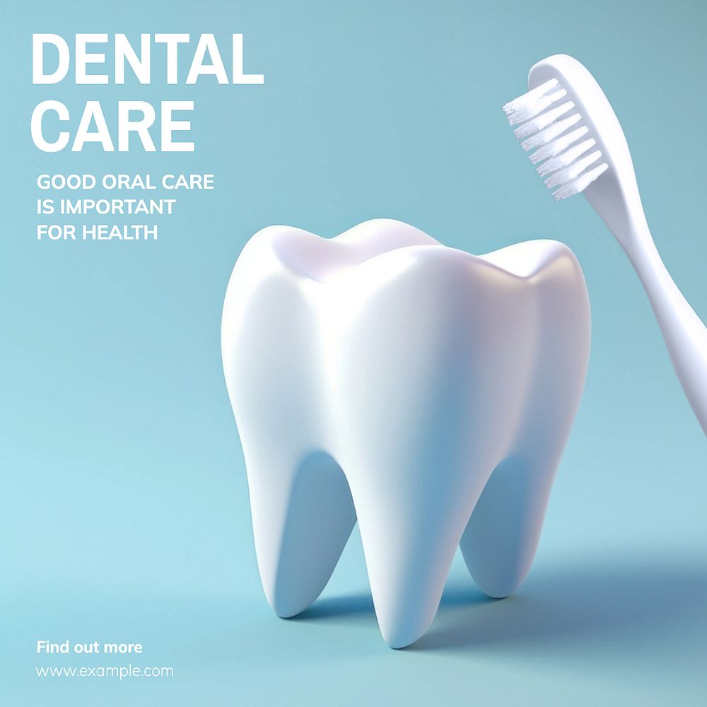 Dental care Instagram post template, editable text