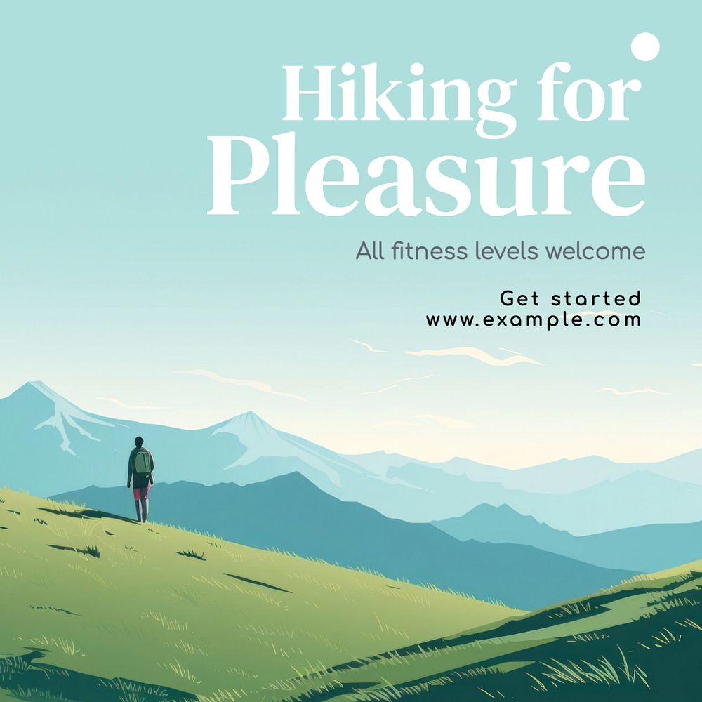 Hiking Instagram post template, editable text