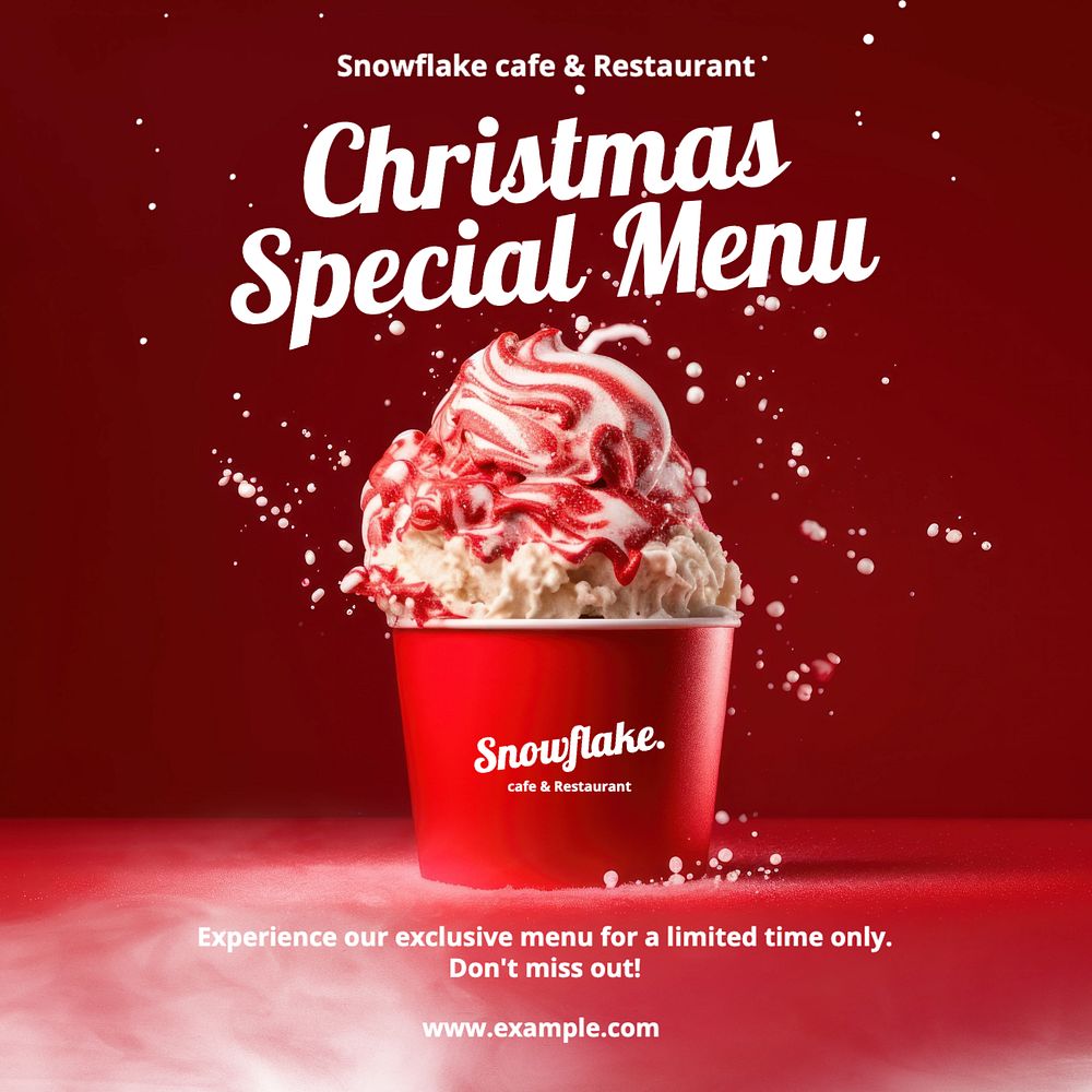 Christmas menu Instagram post template, editable text