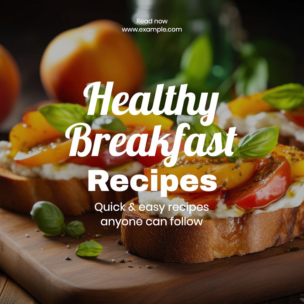 Healthy breakfast Instagram post template, editable text