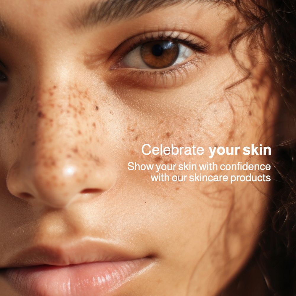 Celebrate your skin Instagram post template, editable text