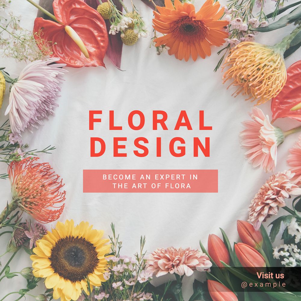 Floral design Instagram post template