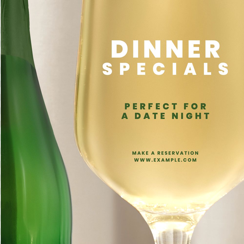 Dinner specials Instagram post template, editable text