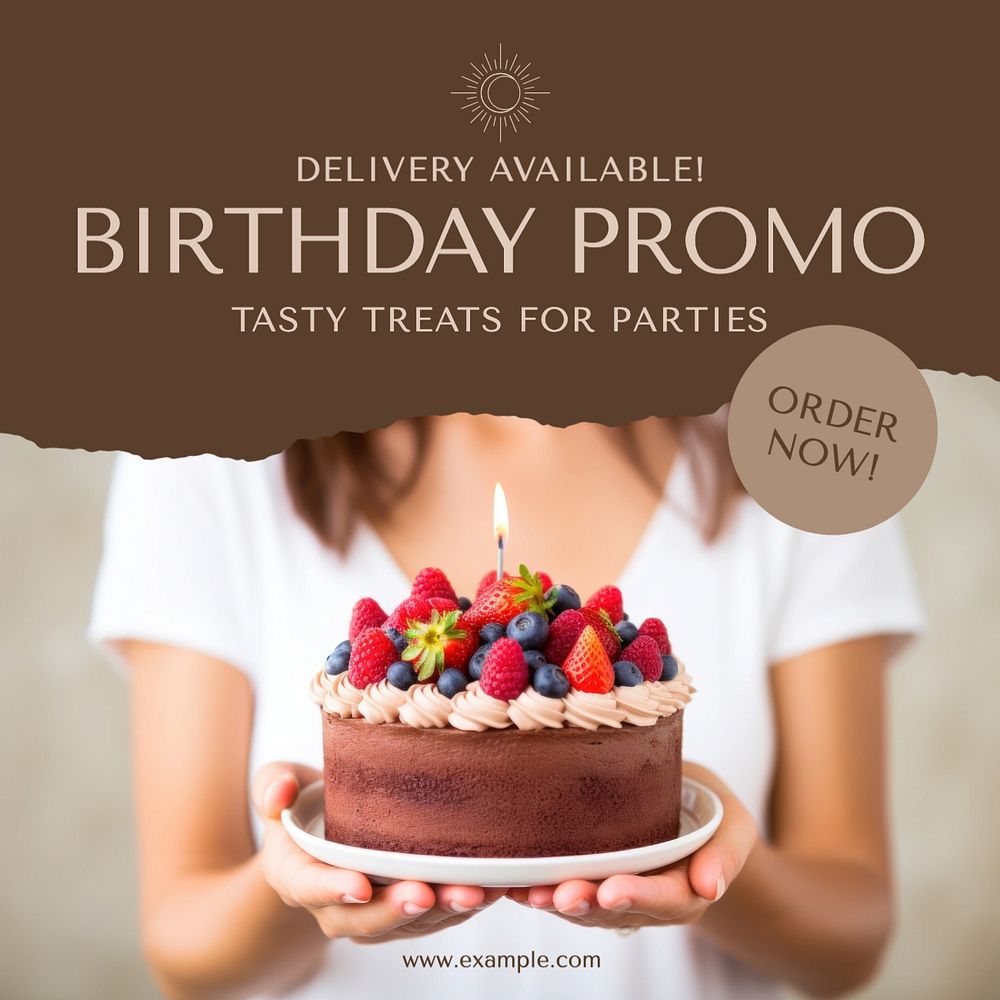 Birthday promo Instagram post template, editable text