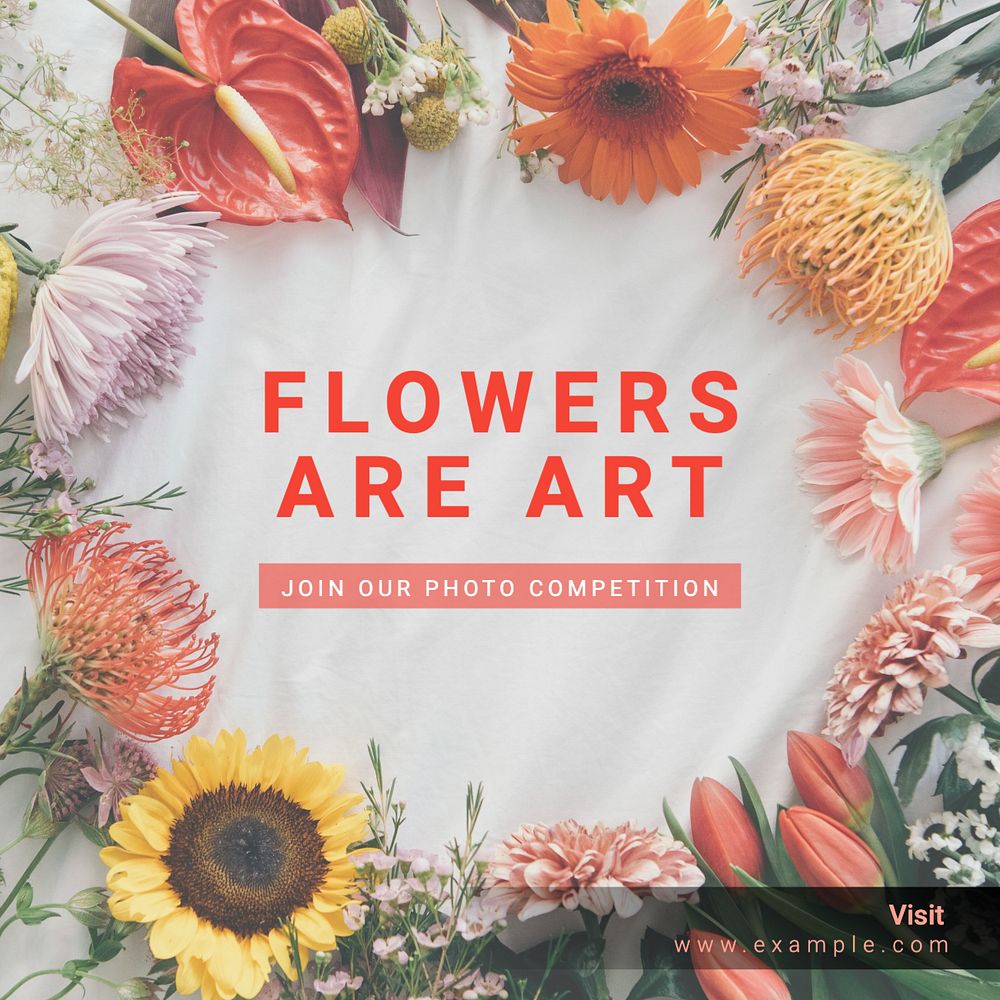 Flower art Instagram post template