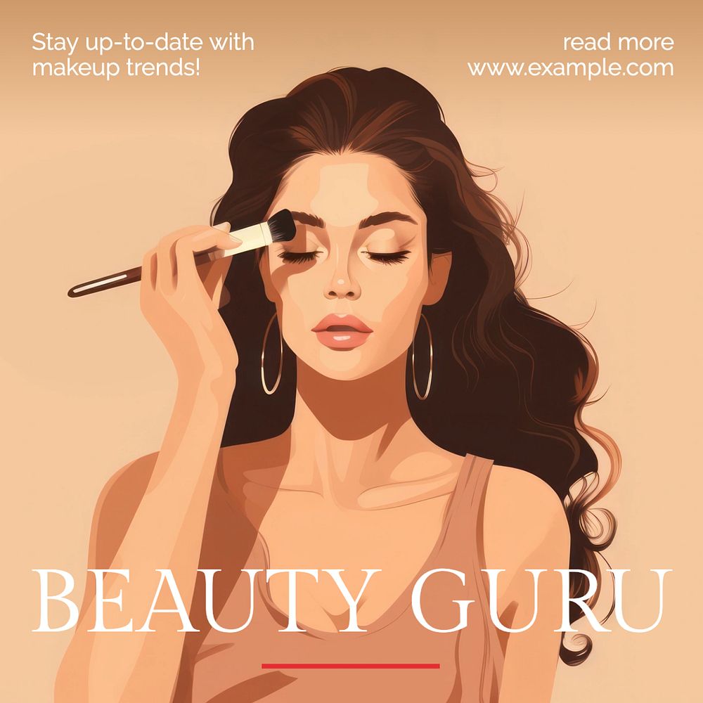 Beauty guru Instagram post template, editable text