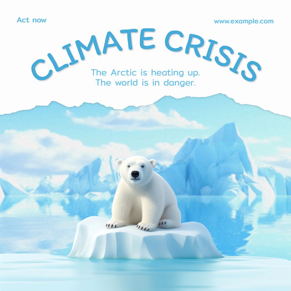 Climate crisis Instagram post template, editable text