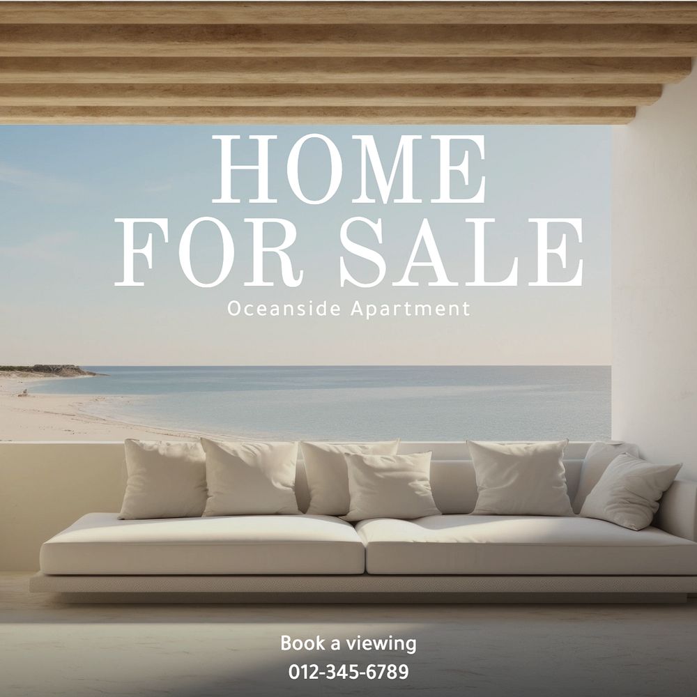 Home for sale Instagram post template, editable text