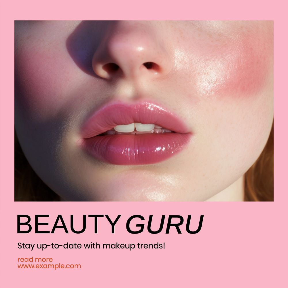 Beauty guru Instagram post template, editable text