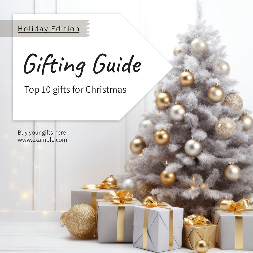 Gifting guide Instagram post template, editable text