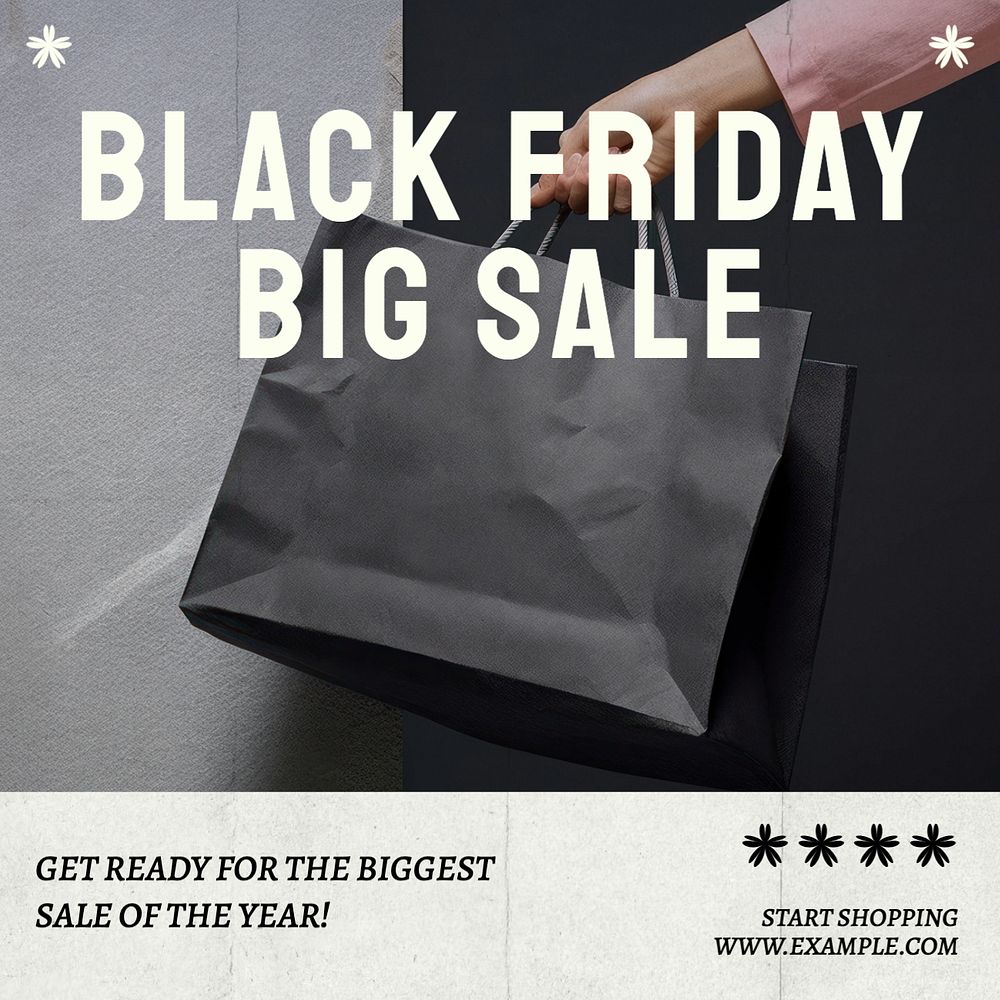 Black Friday Instagram post template, editable text