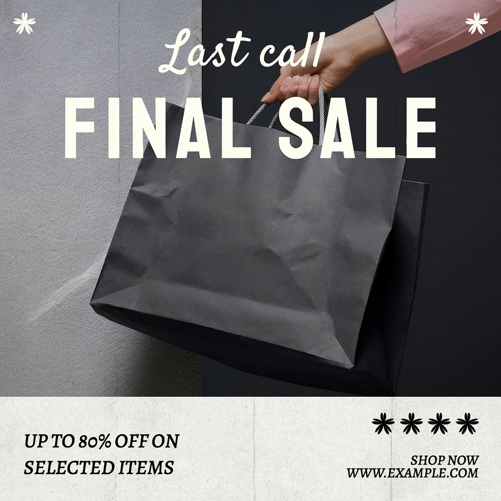 Final sale Instagram post template, editable text