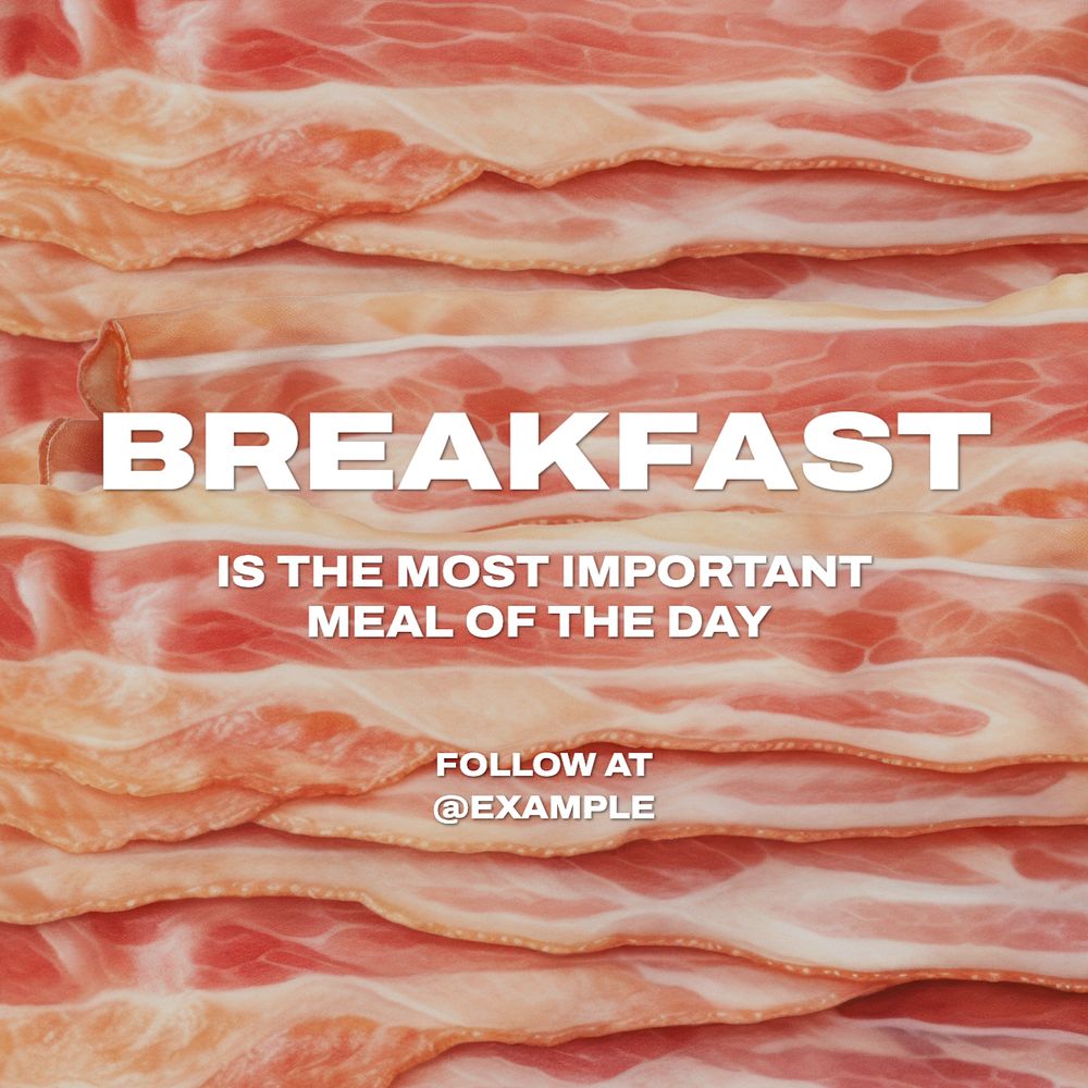 Breakfast Instagram post template, editable text