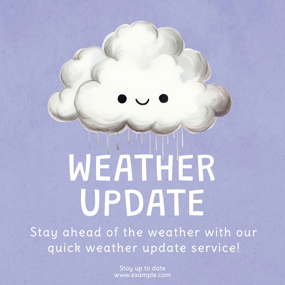 Weather update Instagram post template, editable text