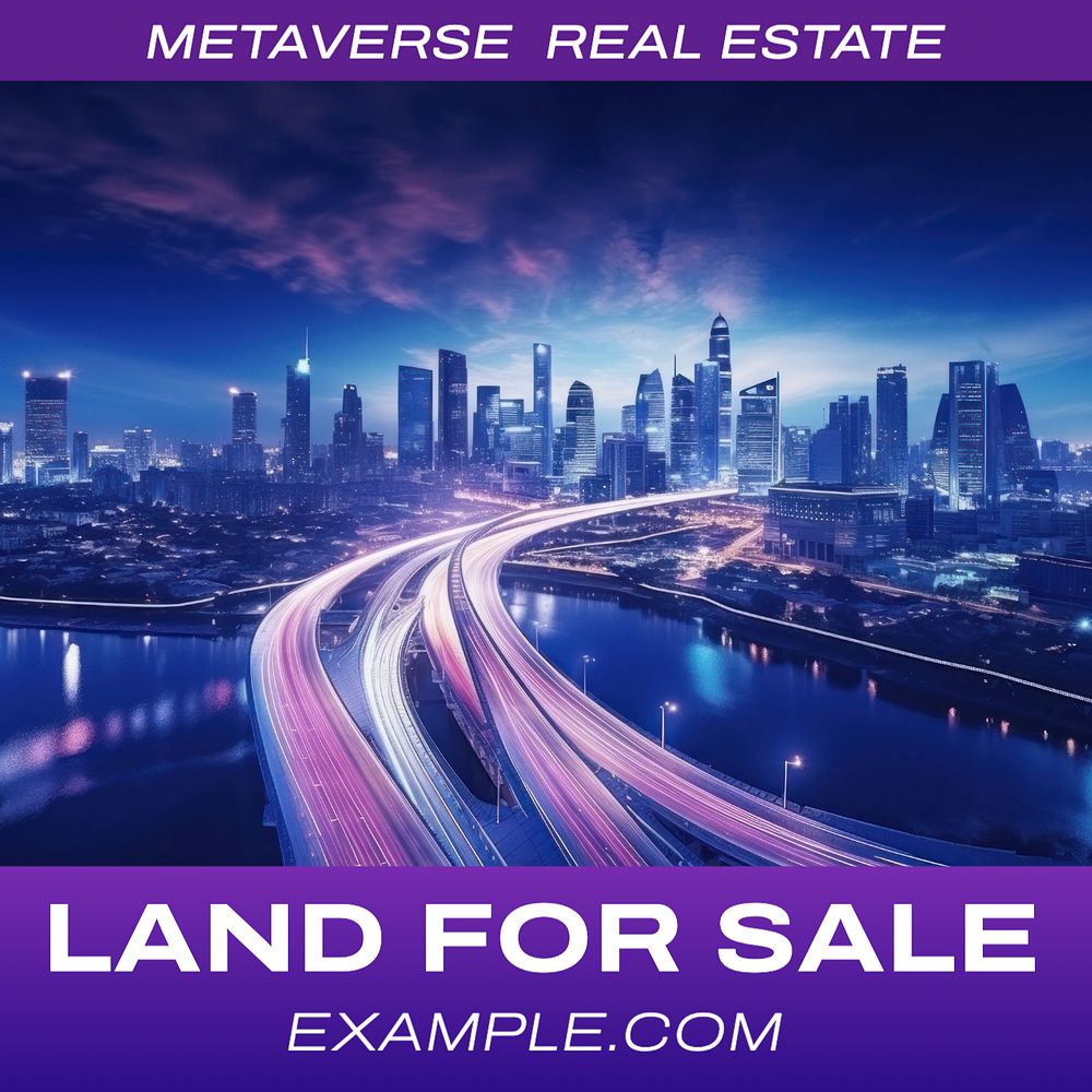 Metaverse real estate Instagram post template, editable text