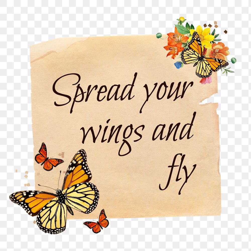 Motivational quote, butterfly paper craft remix, editable design