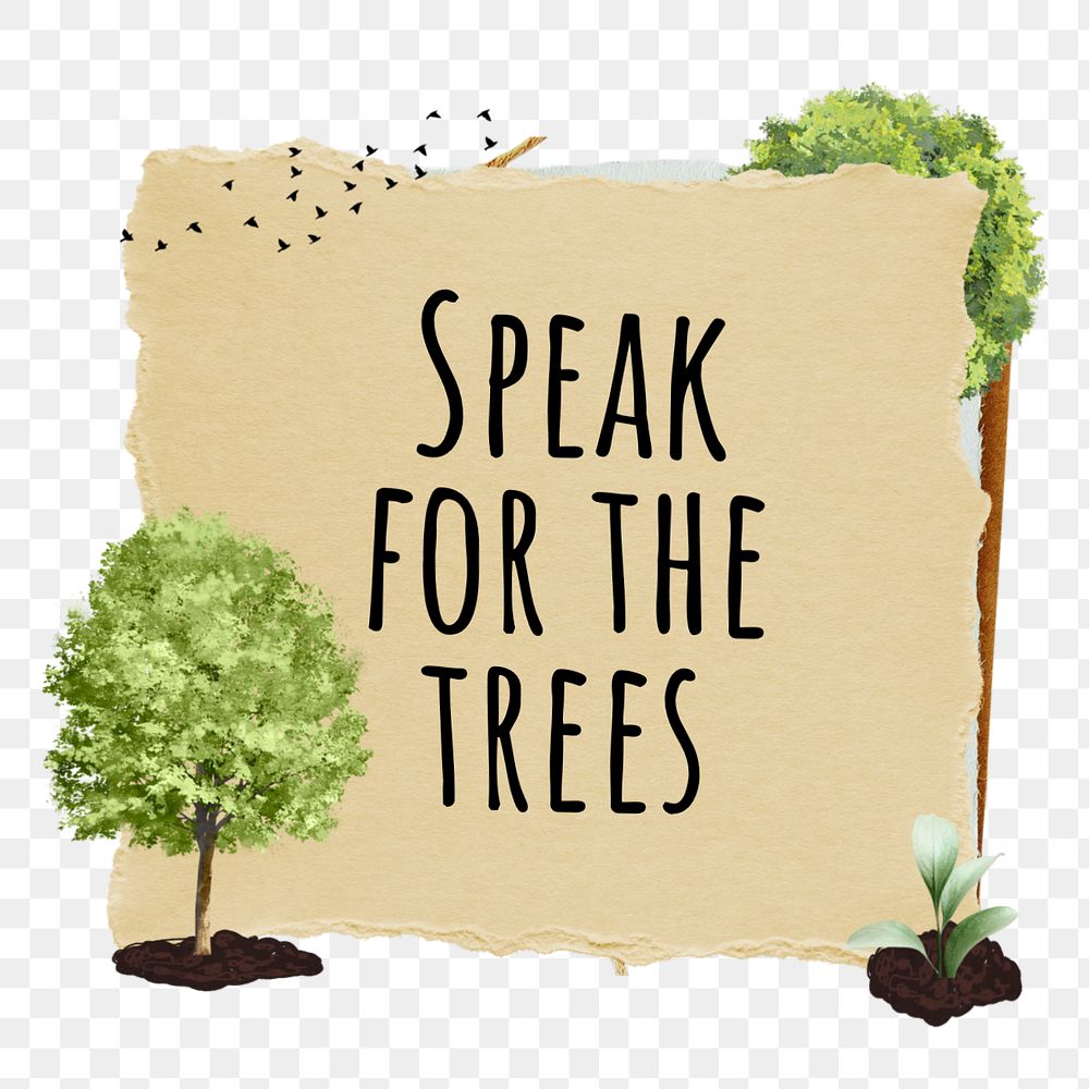 Speak for trees, environment paper craft remix, editable design