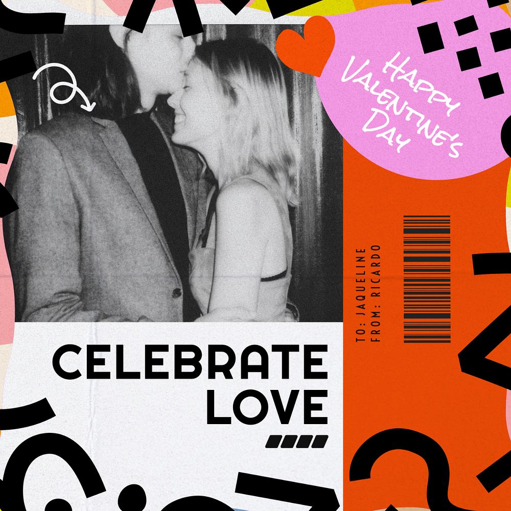 Celebrate love Instagram post template, editable text