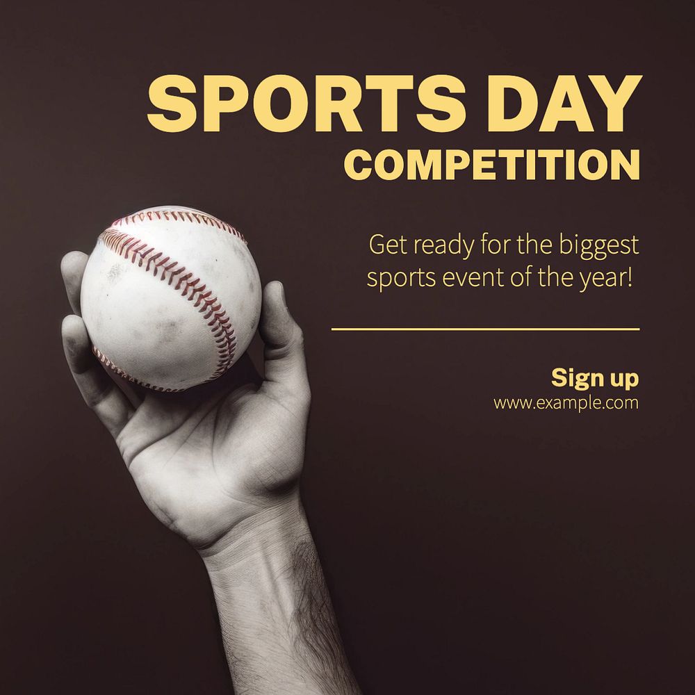 Sports day competition Instagram post template, editable text