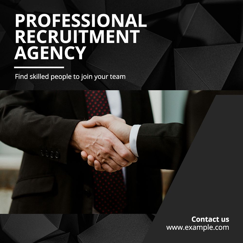 Recruitment agency Instagram post template, editable text