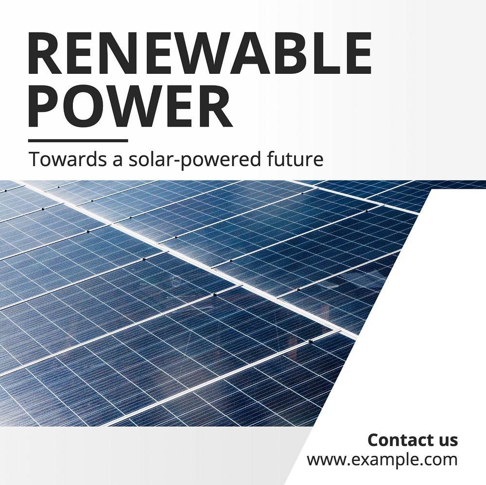 Renewable power Instagram post template, editable text