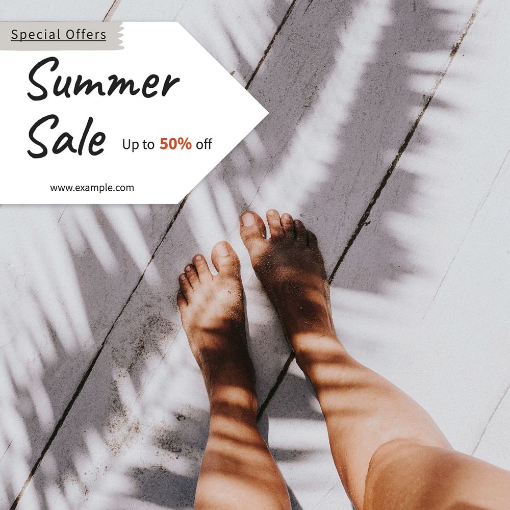 Summer sale Instagram post template, editable social media design