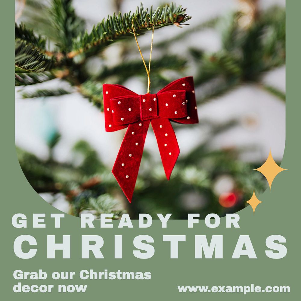 Christmas decor Instagram post template, editable text