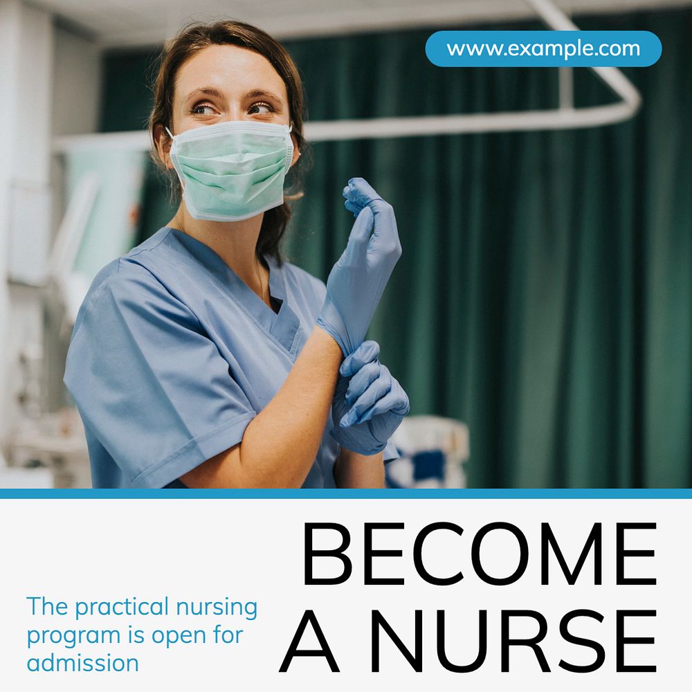 Nursing program Instagram post template, editable text